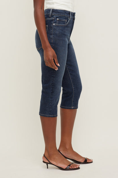 Dynamite Stretch High Rise Slim Capri Jeans Blue