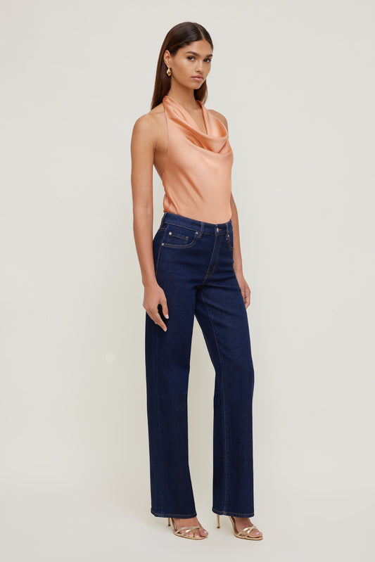 Dynamite Heidi Stretch High Rise Wide Leg Jeans Blue