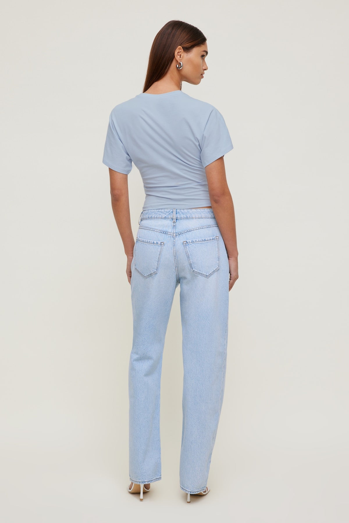 Dynamite Mika Mid Rise Relaxed Straight Leg Jeans Blue
