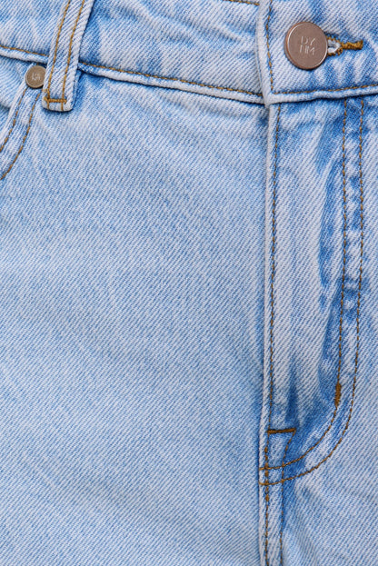 Dynamite Mika Mid Rise Relaxed Straight Leg Jeans Blue