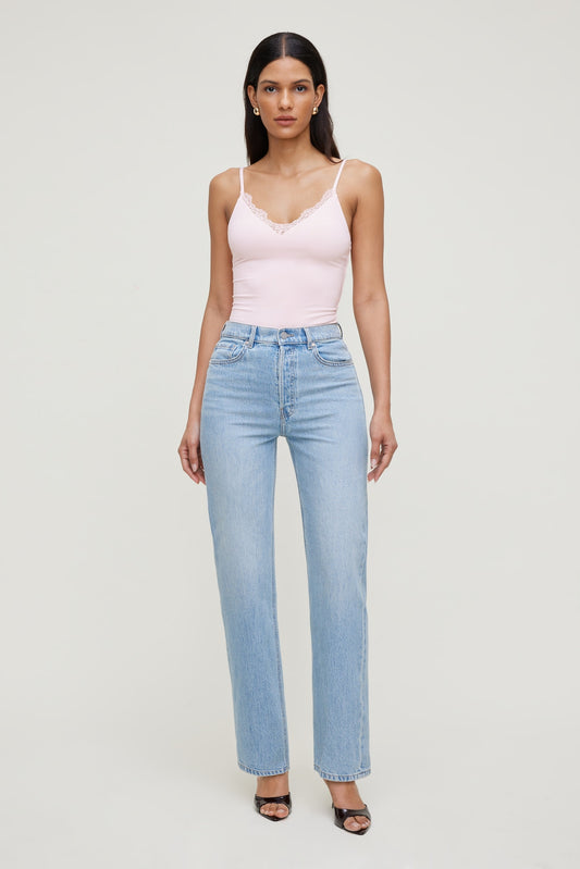 Dynamite Olivia High Rise Straight Leg Jeans Blue