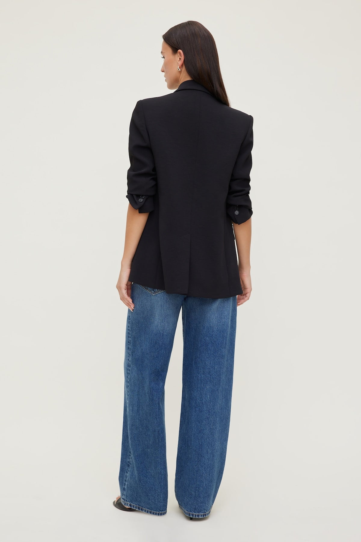 Dynamite Rowan Mid Rise Baggy Wide Leg Jeans Blue