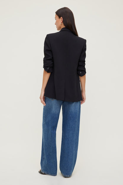 Dynamite Rowan Mid Rise Baggy Wide Leg Jeans Blue