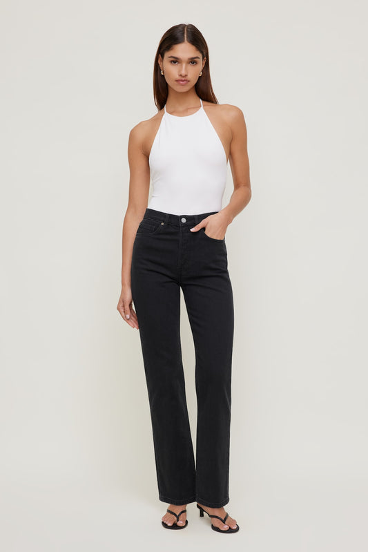 Dynamite Olivia High Rise Straight Leg Jeans Black