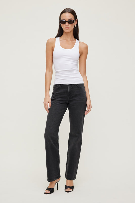 Dynamite Cara High Rise Straight Leg Jeans Black