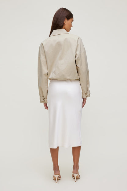 Dynamite Delila Satin Midi Skirt BEIGE