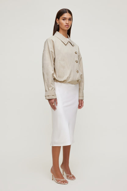 Dynamite Delila Satin Midi Skirt BEIGE