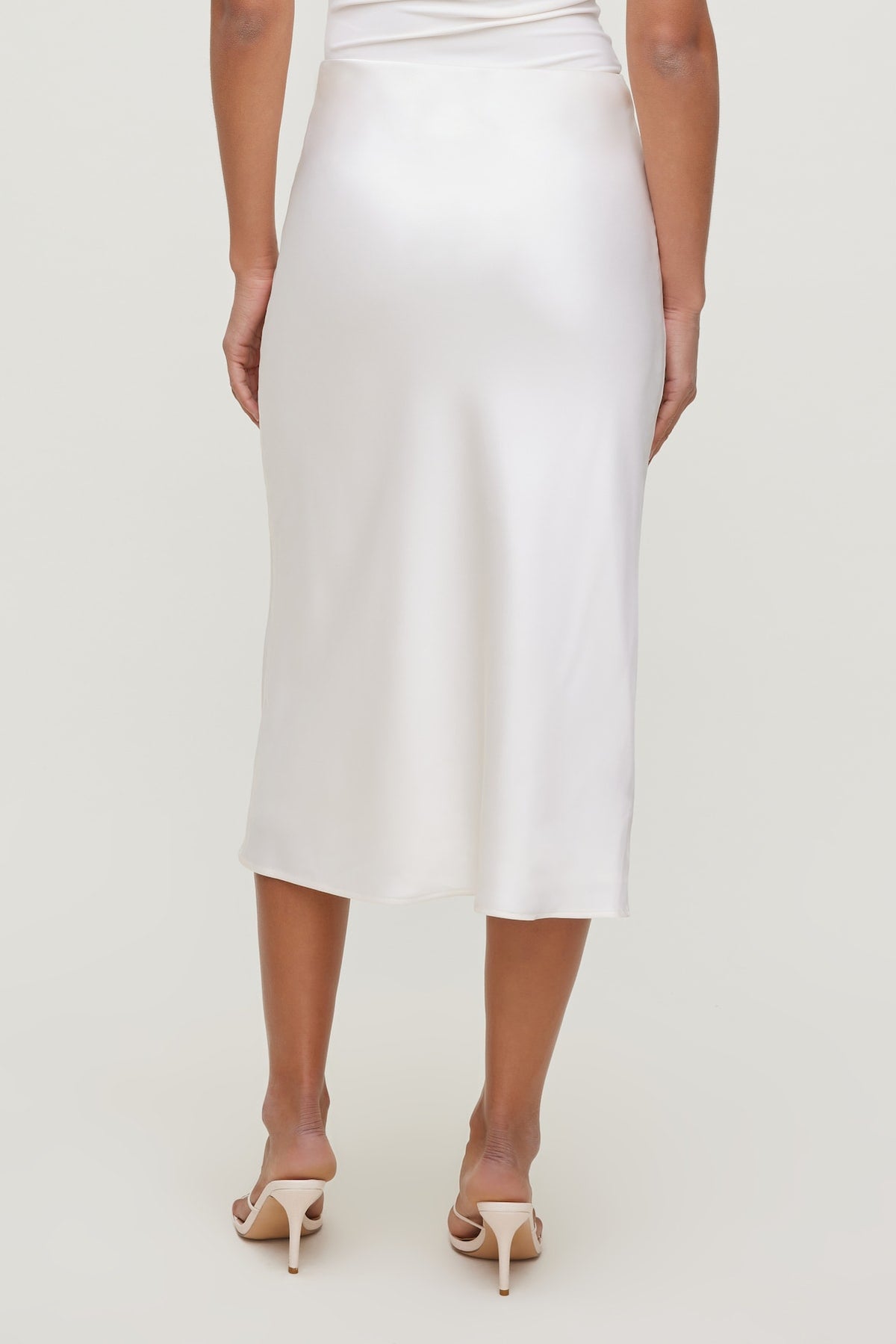 Dynamite Delila Satin Midi Skirt BEIGE