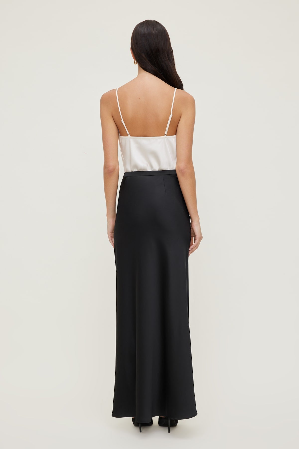 Dynamite Satin Maxi Skirt Black