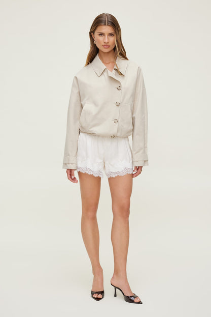 Dynamite Lace Satin Shorts Beige