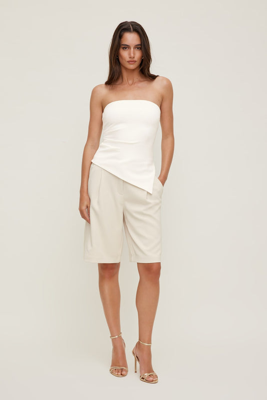 Dynamite Mid Rise Bermuda Shorts Beige