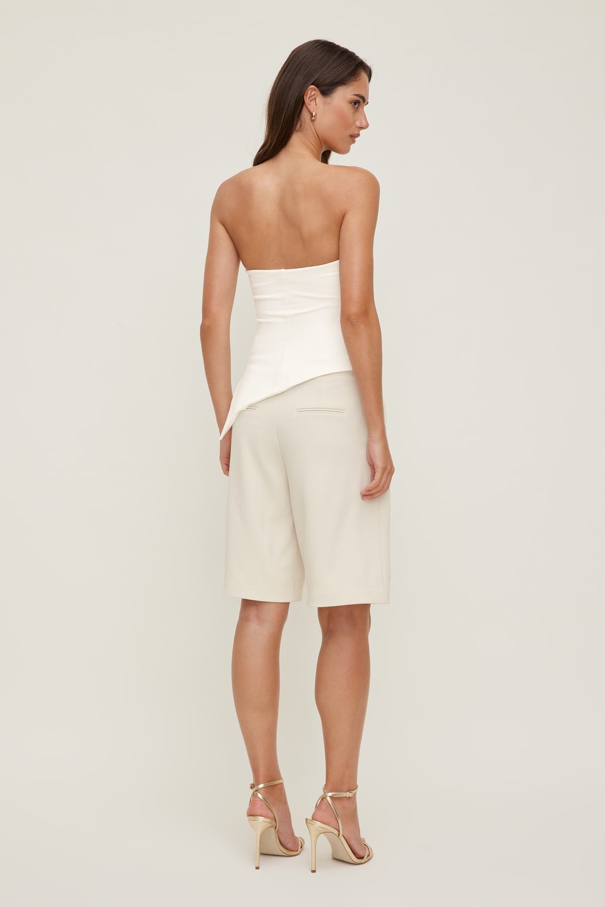 Dynamite Mid Rise Bermuda Shorts Beige