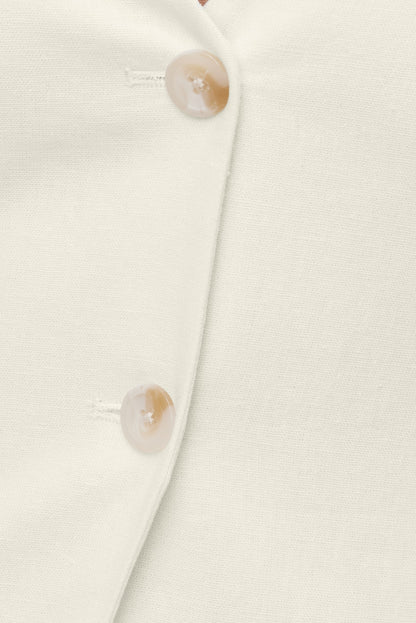 Dynamite Linen Halter Vest White