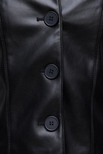 Dynamite Charlotte Short Faux Leather Jacket Black