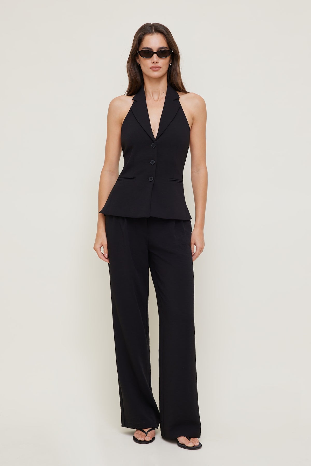 Dynamite Halter Vest Black