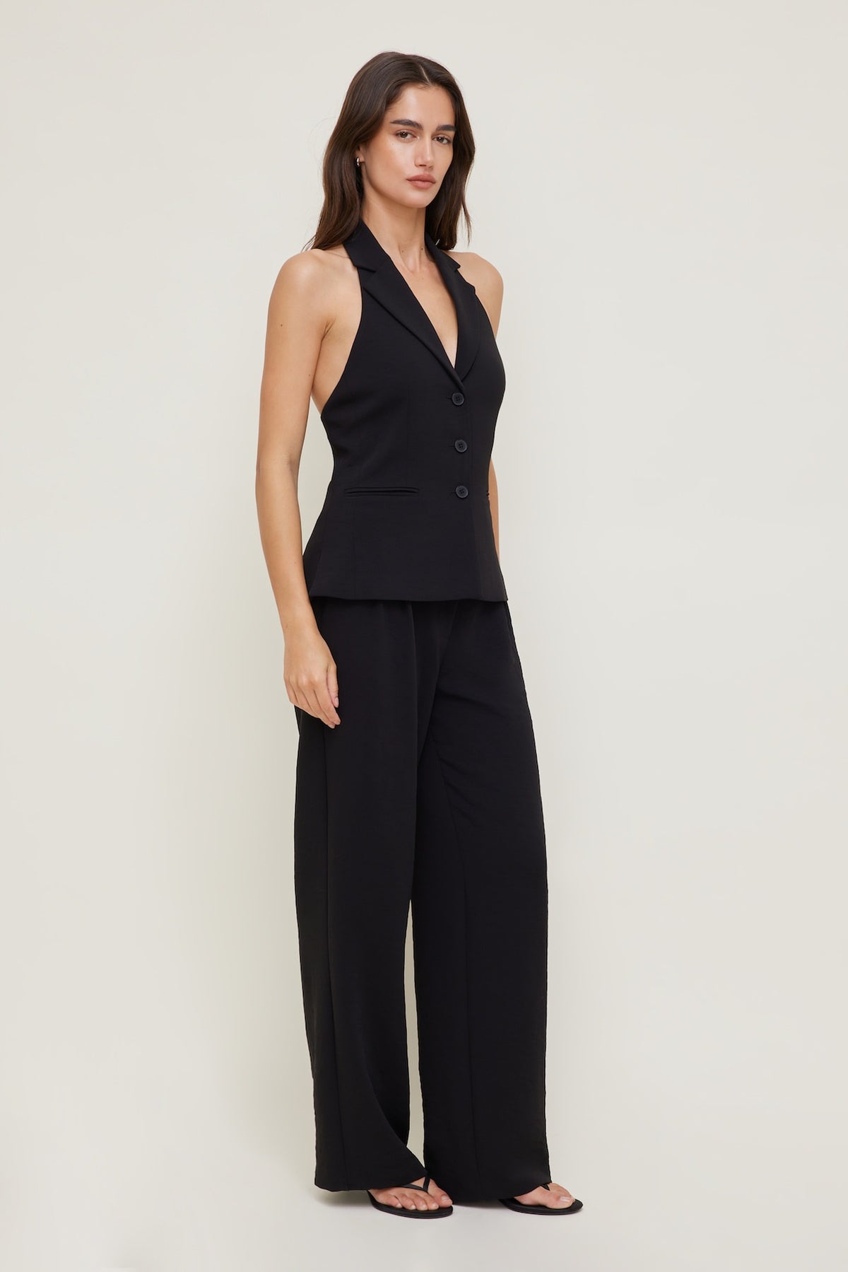 Dynamite Halter Vest Black