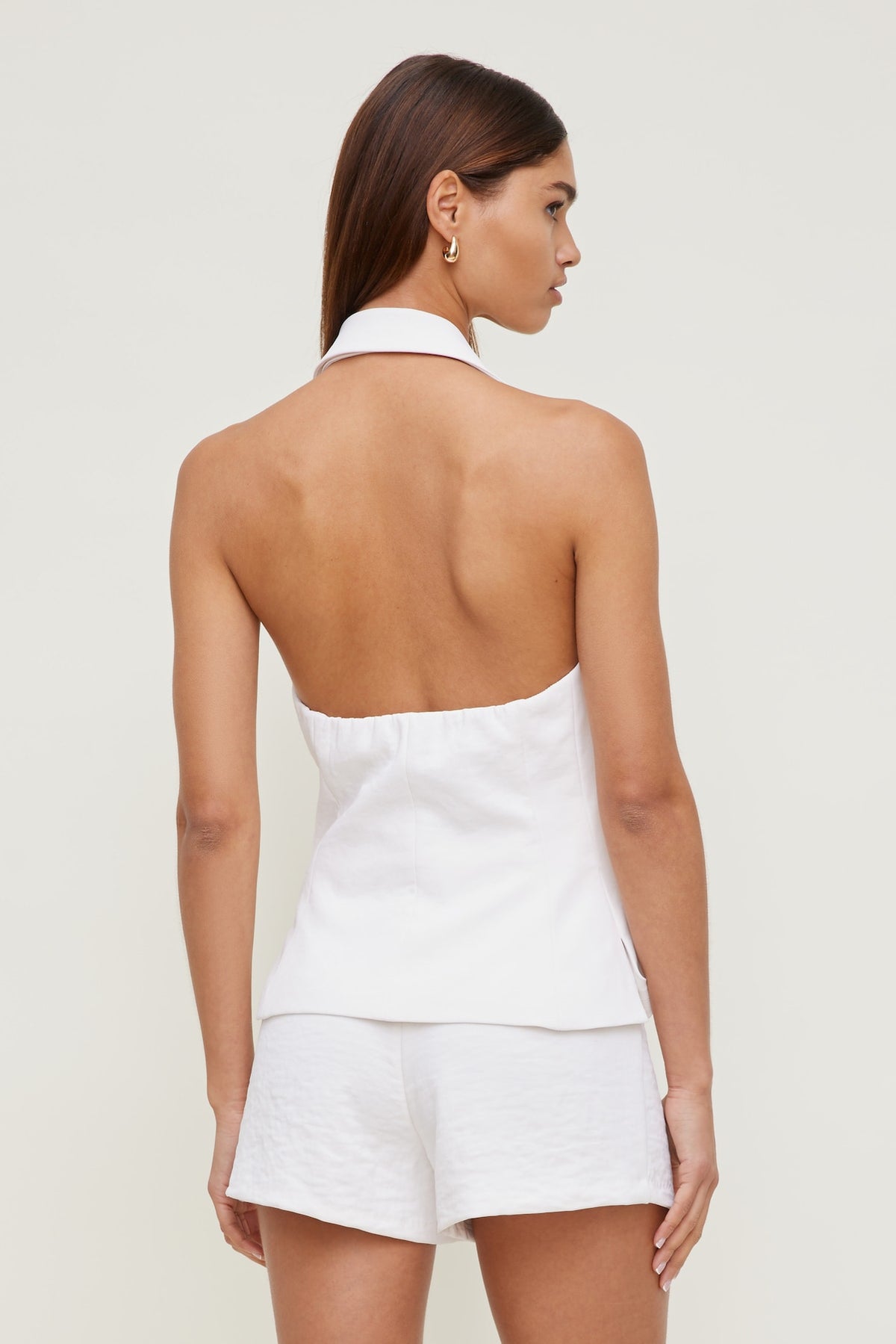 Dynamite Halter Vest White
