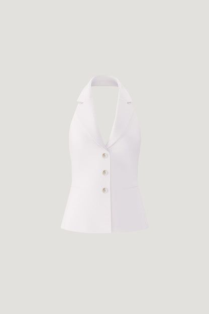 Dynamite Halter Vest White
