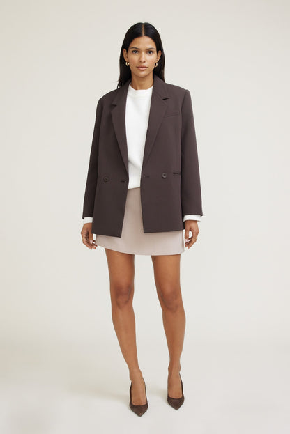 Dynamite Noa Oversized Blazer Brown