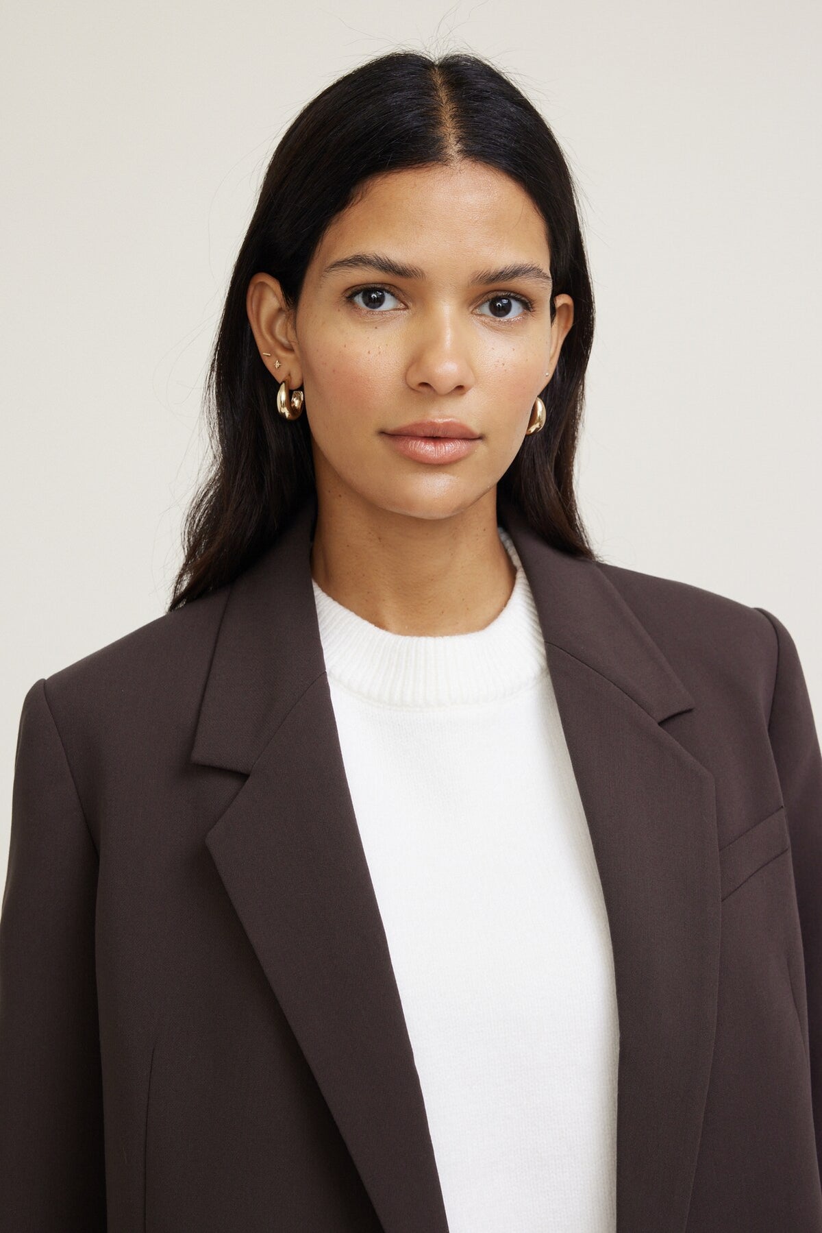 Dynamite Noa Oversized Blazer Brown