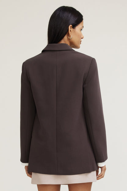 Dynamite Noa Oversized Blazer Brown