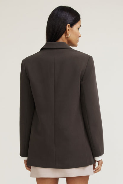 Dynamite Noa Oversized Blazer Brown