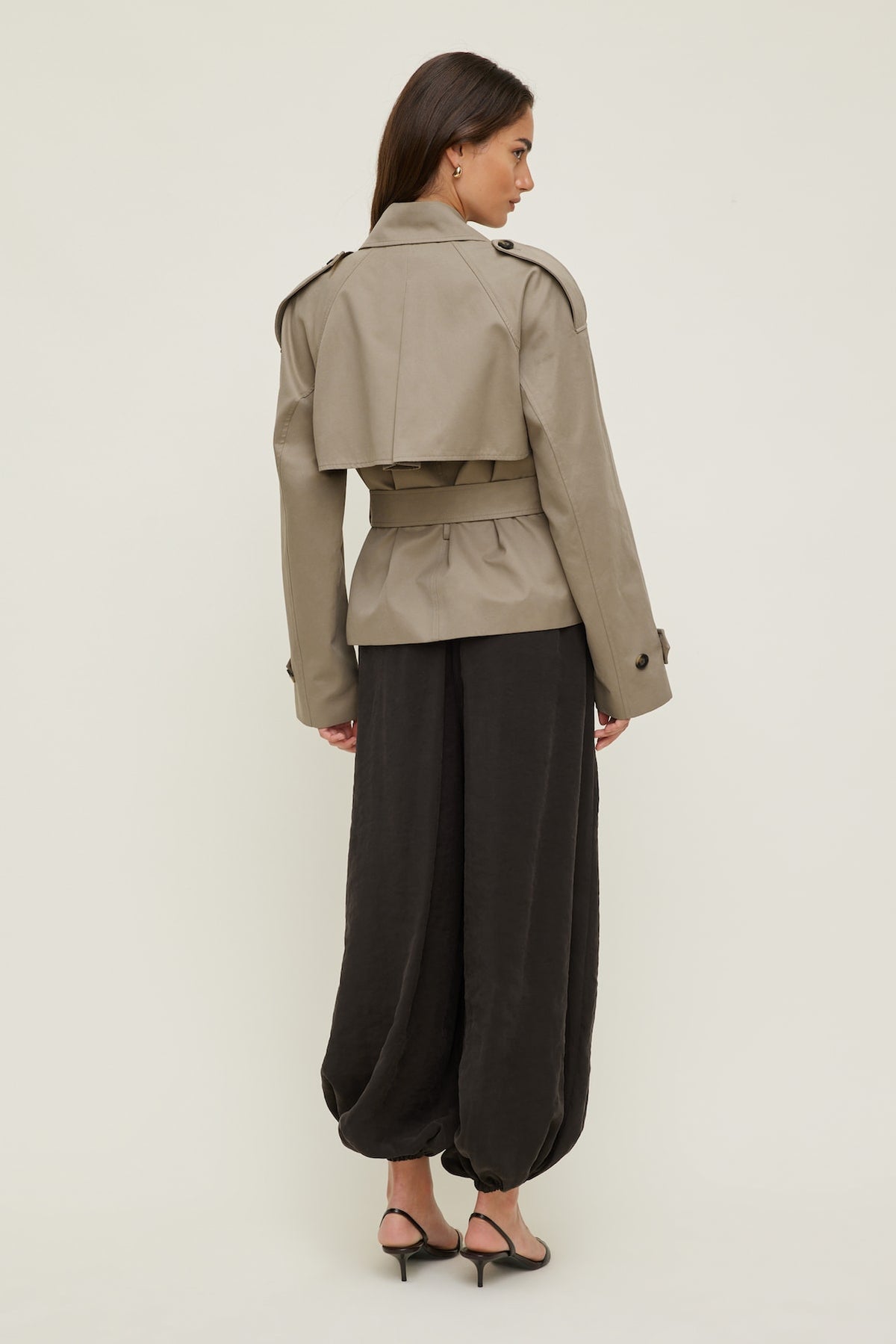 Dynamite Remi Short Trench Coat Brown