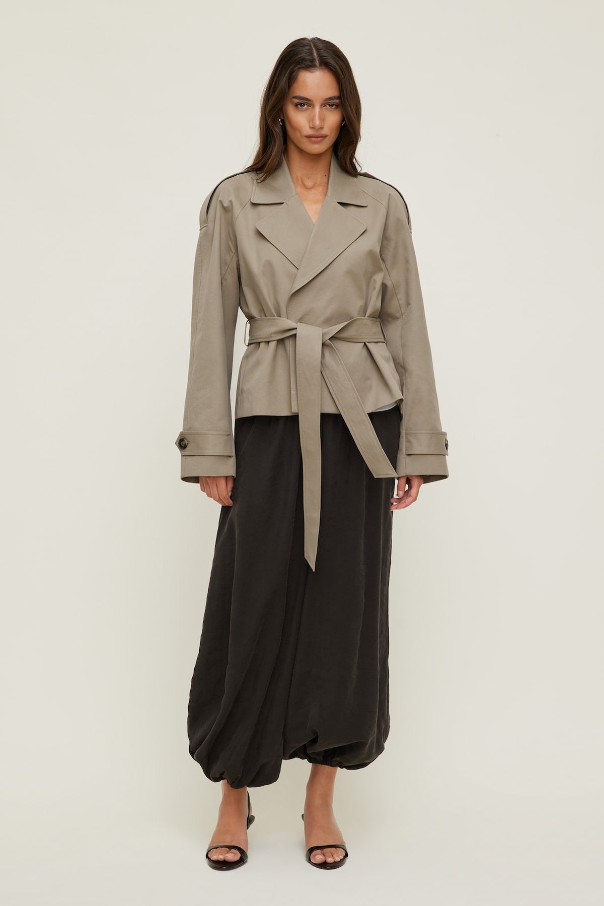 Dynamite Remi Short Trench Coat Brown