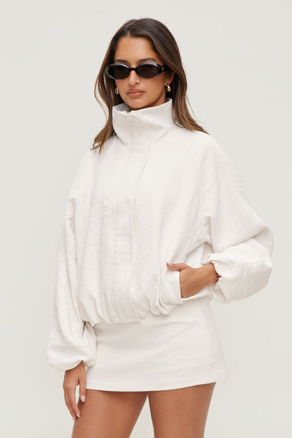 Dynamite High Neck Airflow Anorak White