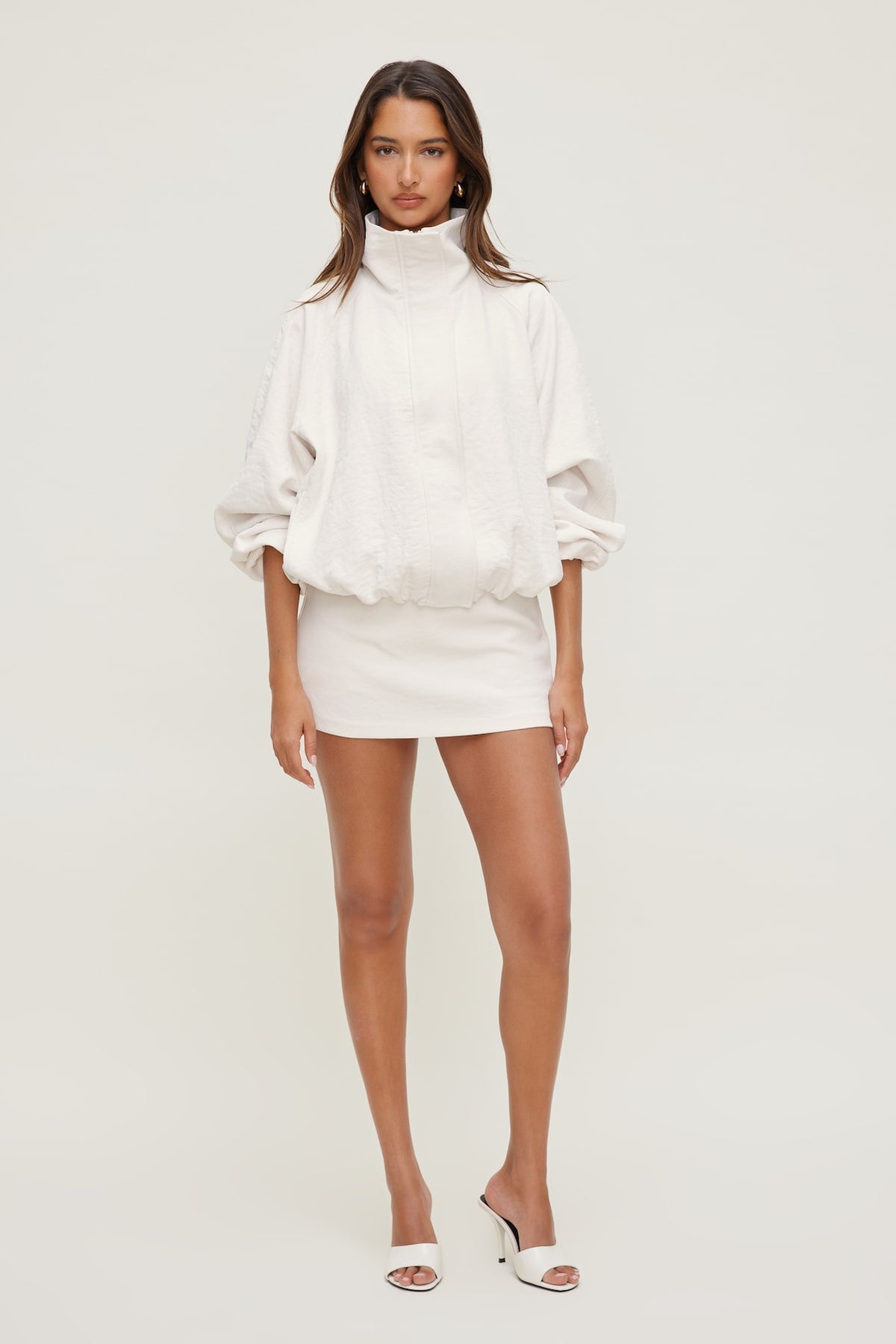 Dynamite High Neck Airflow Anorak White