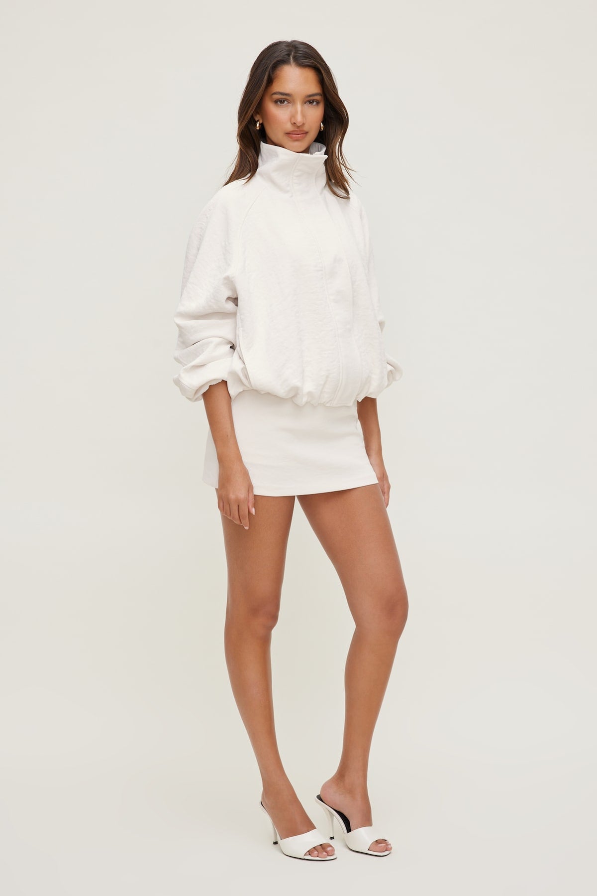 Dynamite High Neck Airflow Anorak White