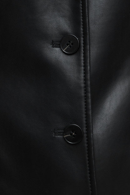 Dynamite Faux Leather Trench Coat Black