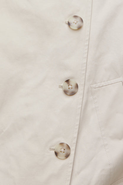 Dynamite Twill Asymmetric Button Up Jacket Beige