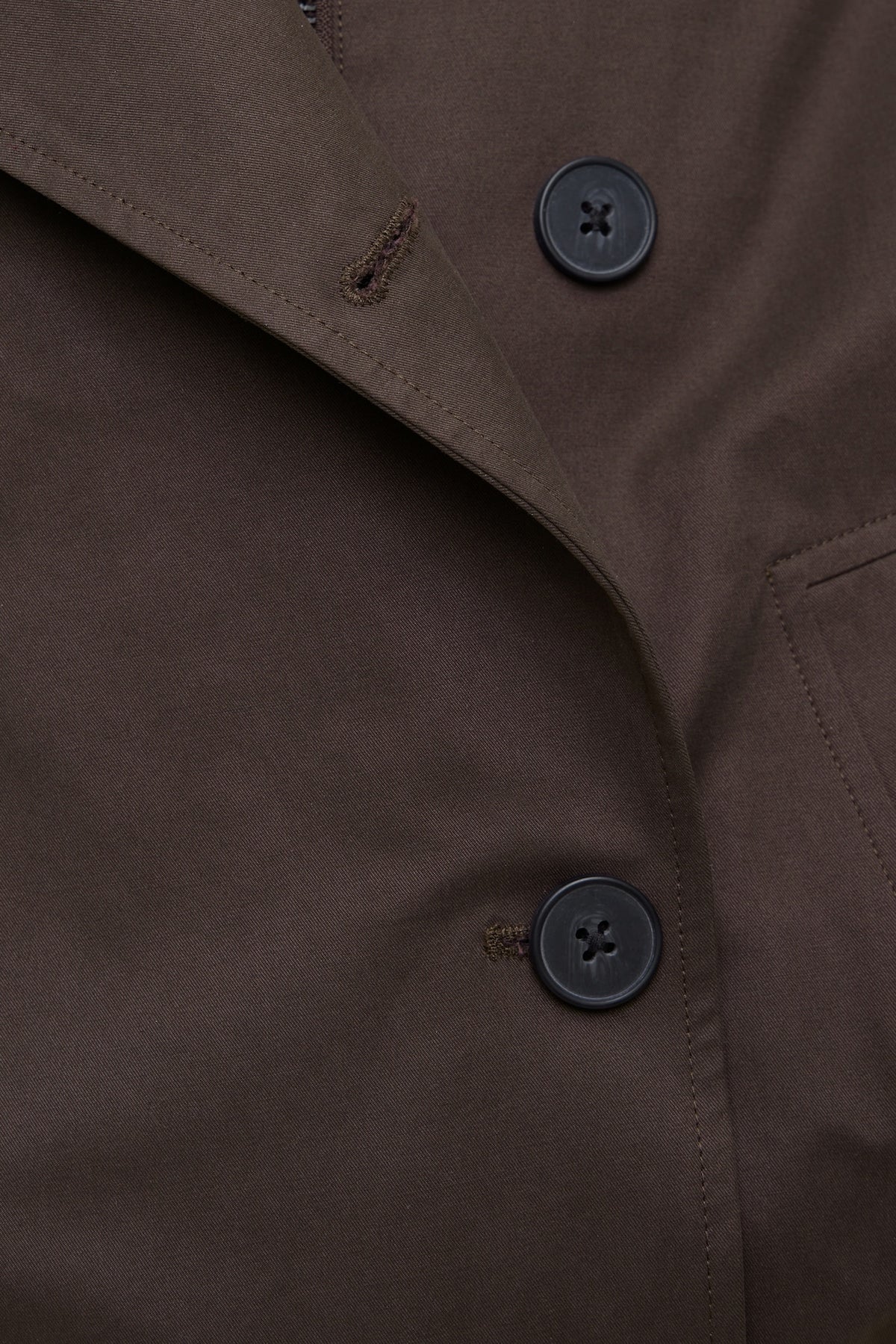 Dynamite Twill Asymmetric Button Up Jacket Brown