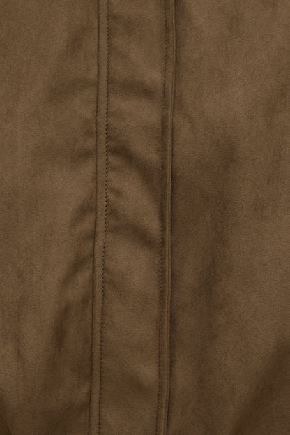 Dynamite Balloon Faux Suede Jacket Brown