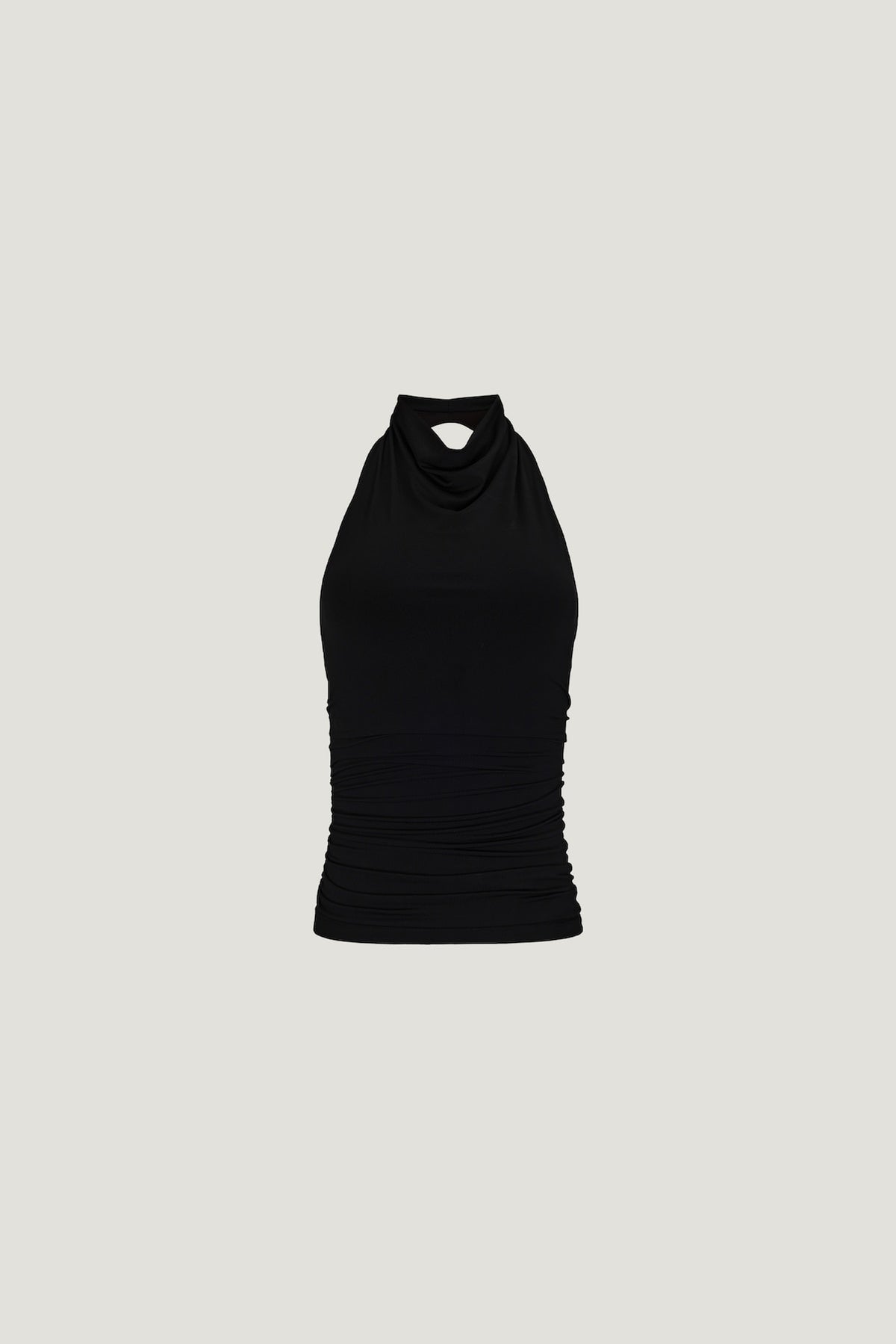 Dynamite Sculpt Cowl Halter Top Black