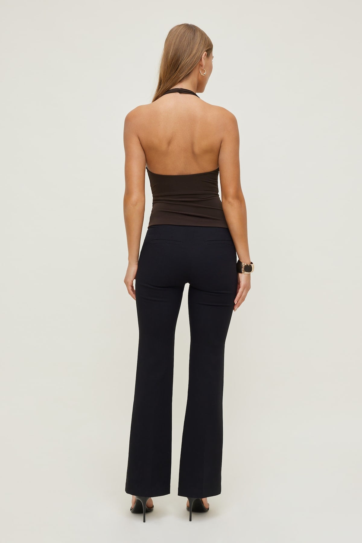Dynamite Front Drape Halter Top Brown