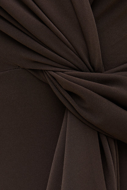 Dynamite Front Drape Halter Top Brown