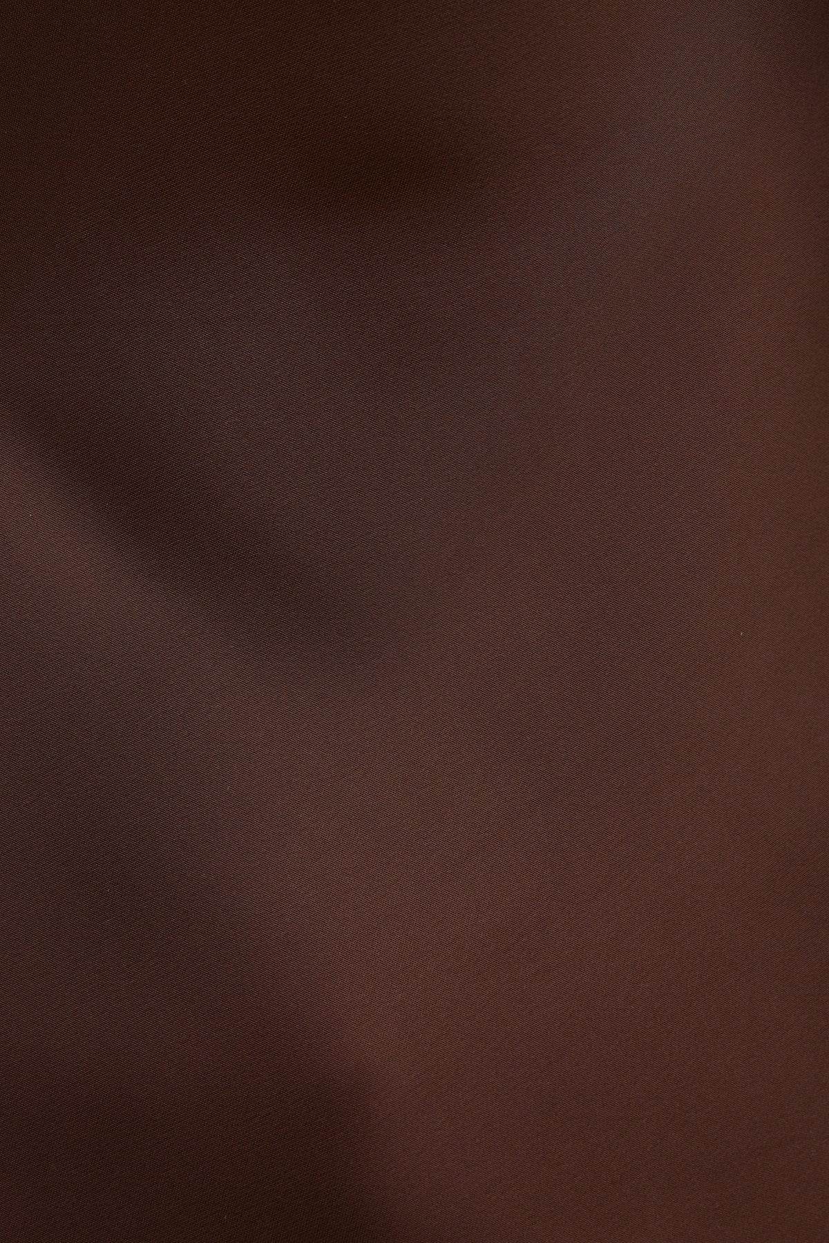Dynamite Asymmetric Satin Halter Blouse Brown