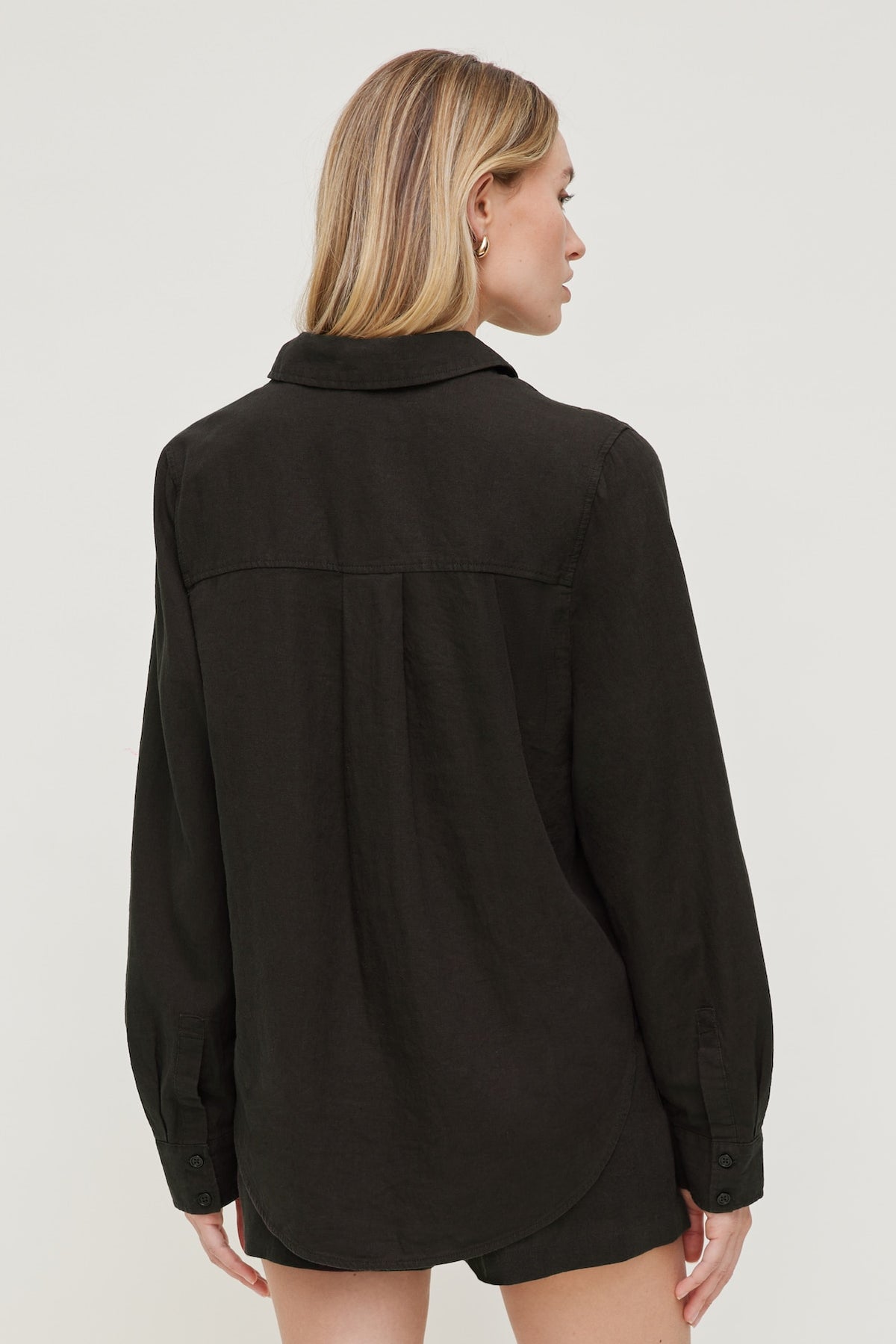 Dynamite Oversized Linen Shirt Brown
