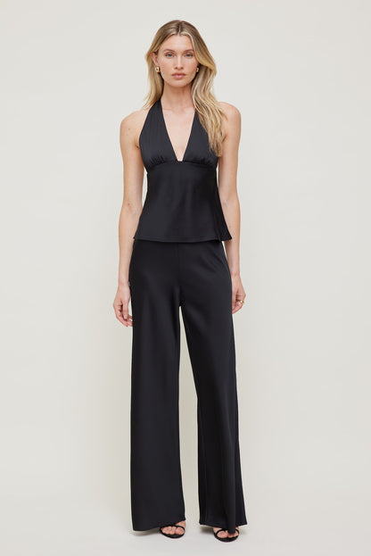 Dynamite Vea Satin Halter Top Black