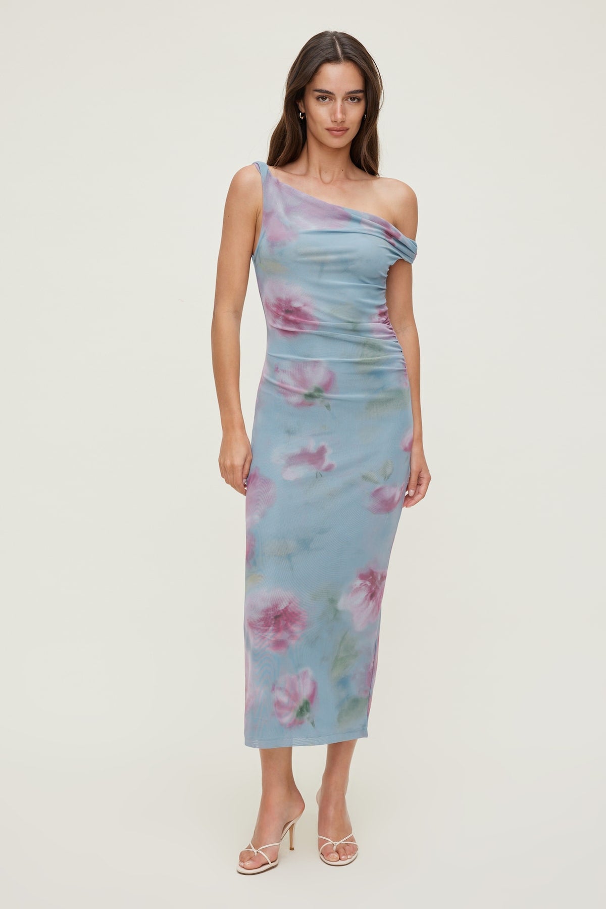 Dynamite Jayde Mesh Maxi Dress Blue