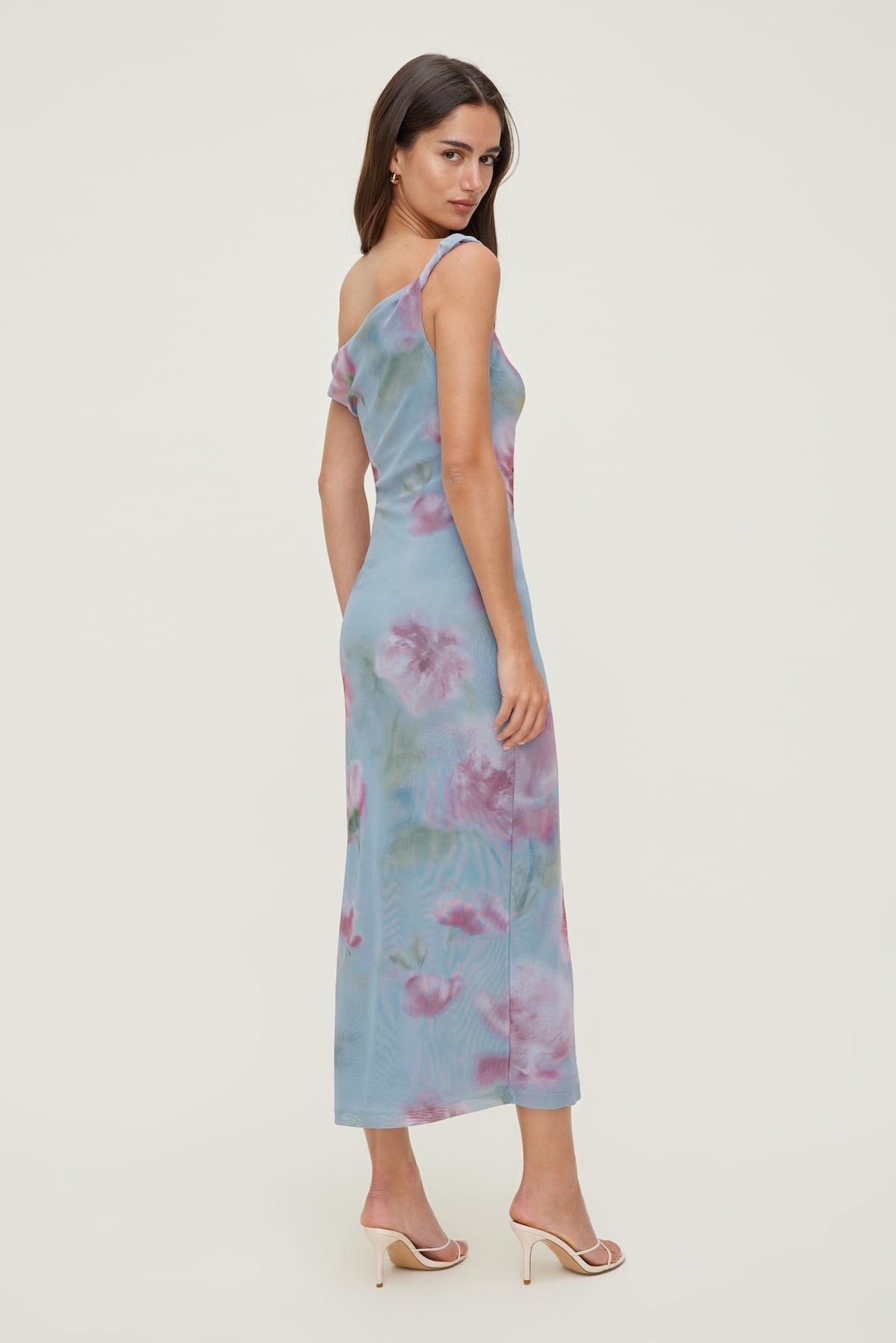 Dynamite Jayde Mesh Maxi Dress Blue