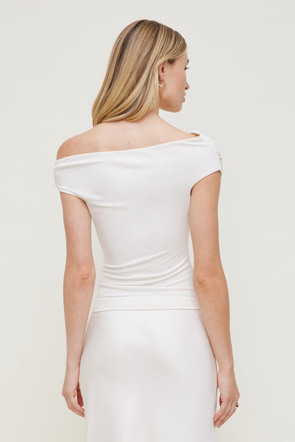 Dynamite Sculpt Buckle Detail Top White