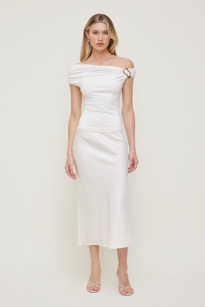 Dynamite Sculpt Buckle Detail Top White