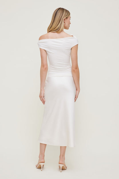 Dynamite Sculpt Buckle Detail Top White