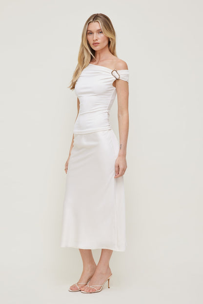 Dynamite Sculpt Buckle Detail Top White
