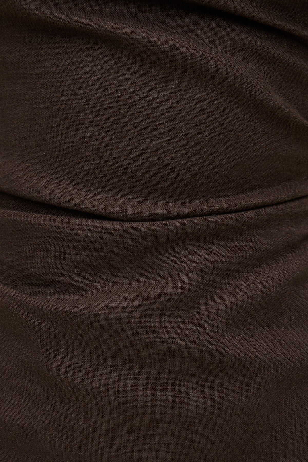 Dynamite Linen Off Shoulder Mini Dress Brown
