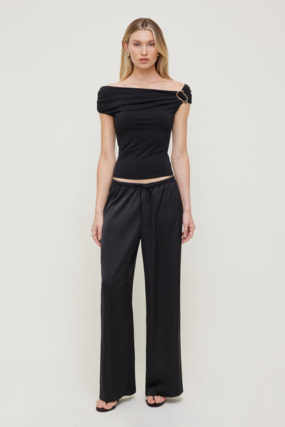 Dynamite Sculpt Buckle Detail Top Black