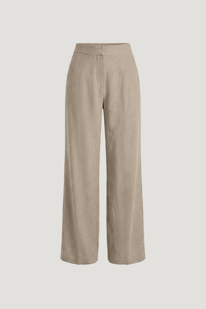 Dynamite Yasmin Linen Straight Leg Pants Beige
